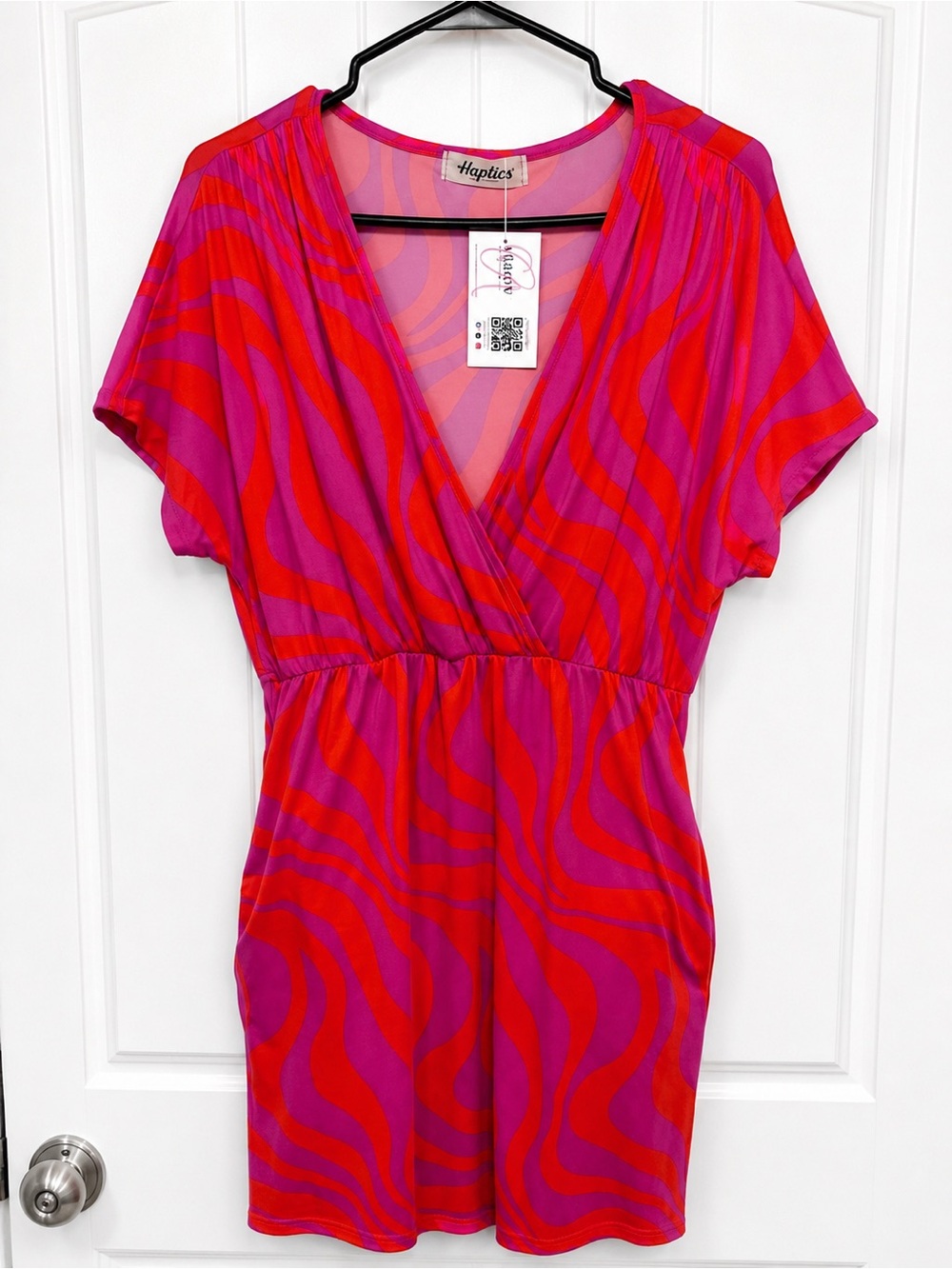 Haptics Psychedelic Swirl Mini Dress Pink Red Y2K Size M